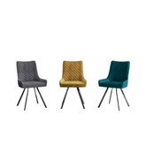 Valentino Set of 4 Plush Velvet Turquoise Dining Chair - Pendle Village Furniture